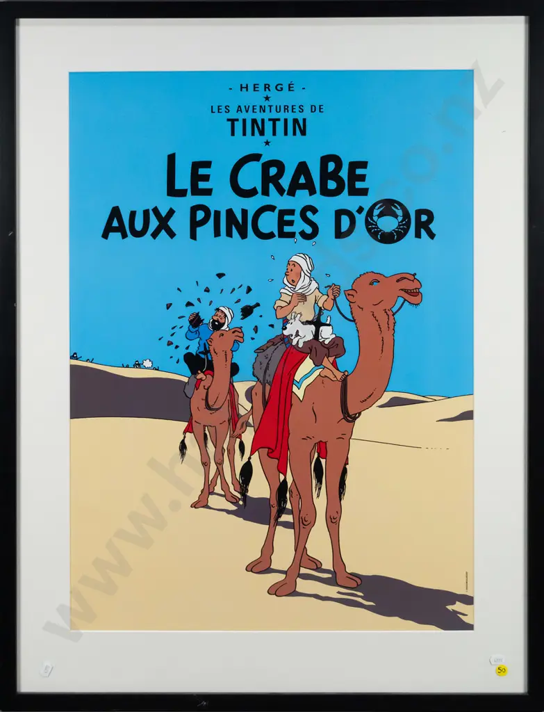 framed poster - Les Adventures de Tintin - Le Crabe aux Pinces D'Or H-695 W-495 Image 1++