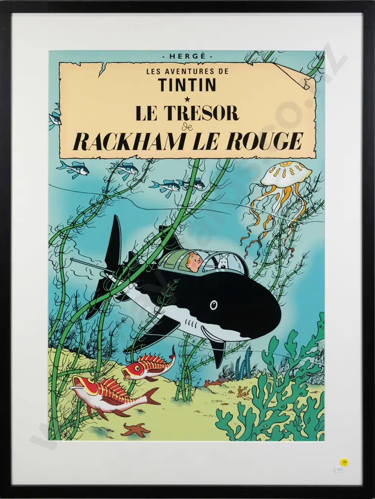 framed poster - Les Adventures de Tintin - Le Tresor & Rackham Le Rouge H-690 W-490 Image 1++