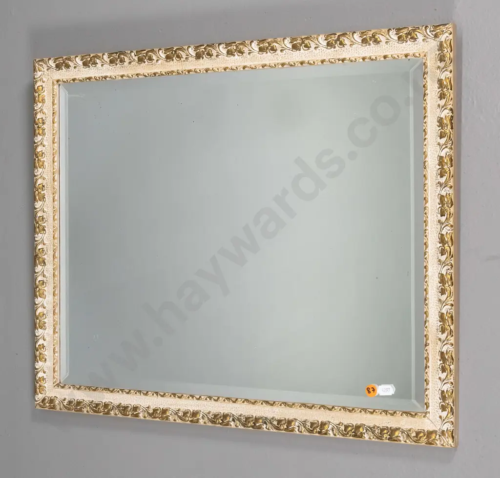 gilt framed bevelled edge wall mirror H-460 W-560 Image 1++