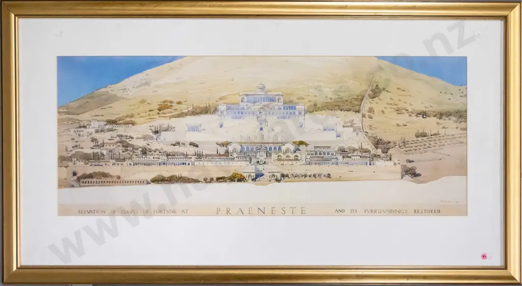 framed print - Elevation of Temple of Fortune at Praeneste  H-360 W-940 Image 1++