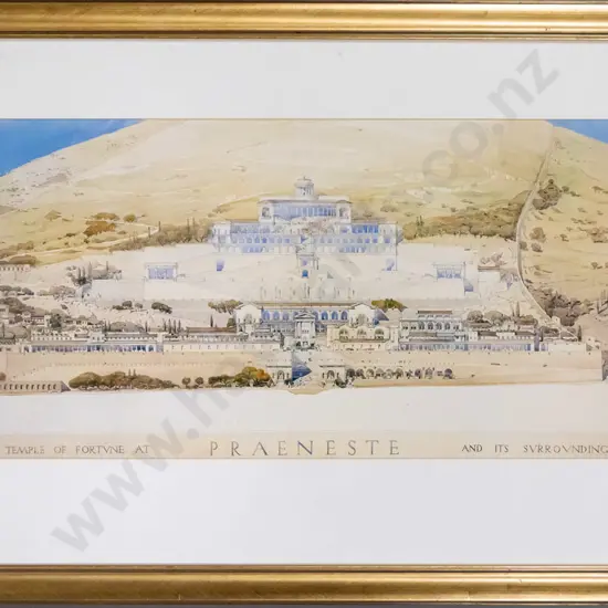 framed print - Elevation of Temple of Fortune at Praeneste  H-360 W-940