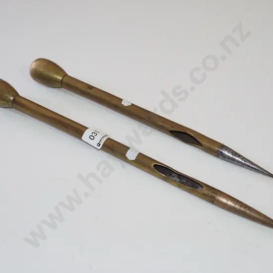 2x vintage brass gripfid 