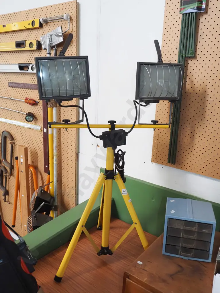 twin halogen lights on stand Image 1++