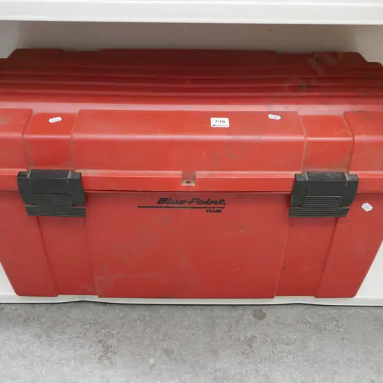 red plastic tool chest