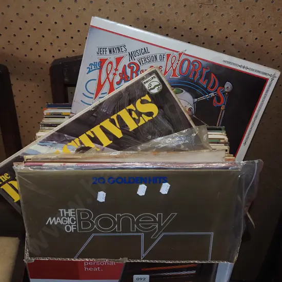 box of LPs