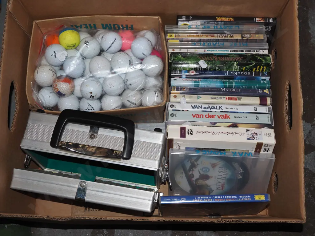 box; DVDs, golf balls, small equipment case etc Image 1++