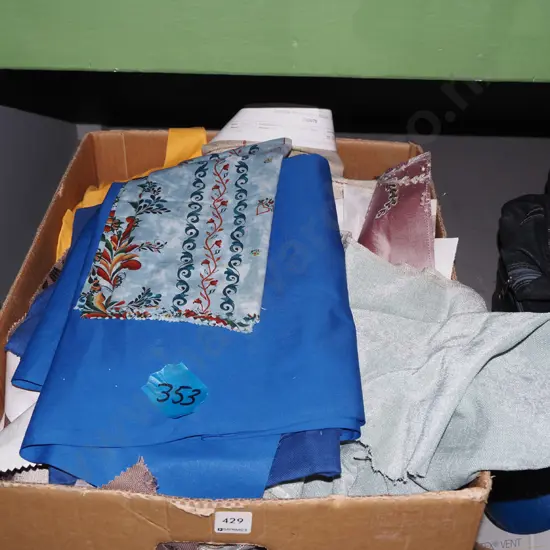 box; fabric pieces