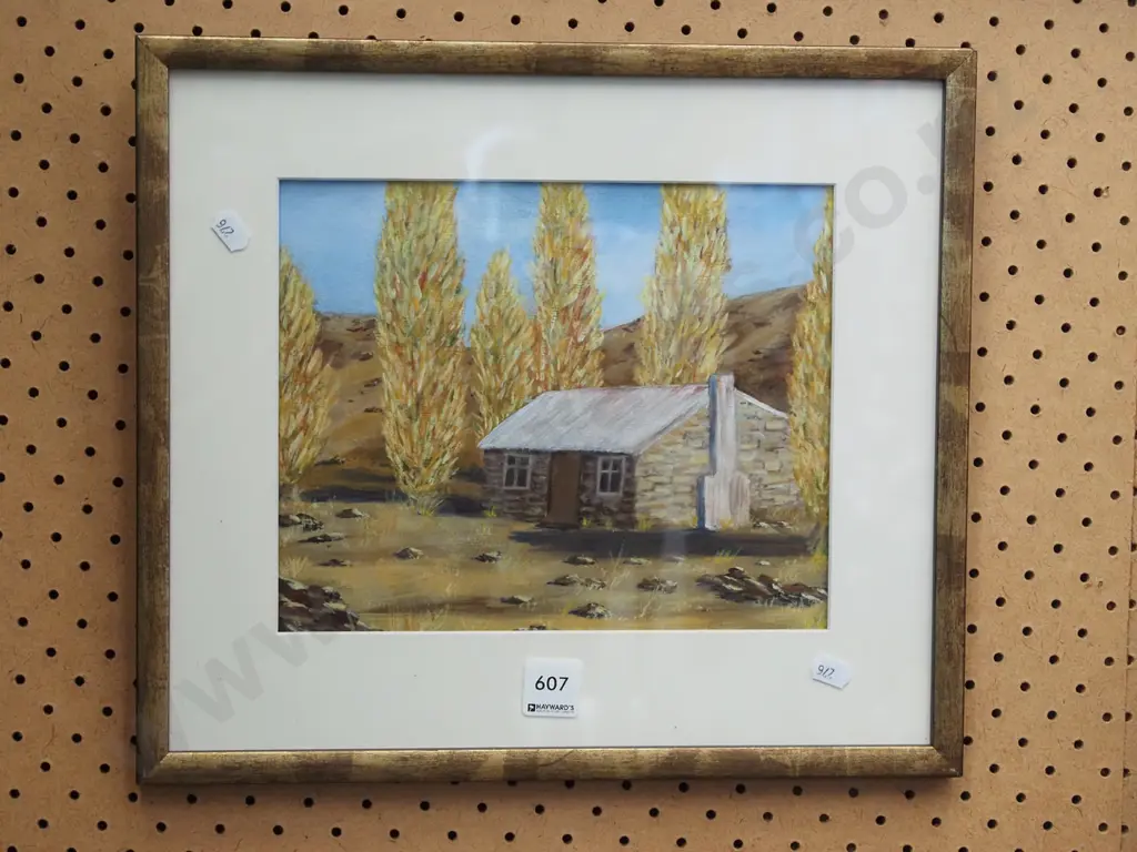 framed oil - stone cottage Image 1++