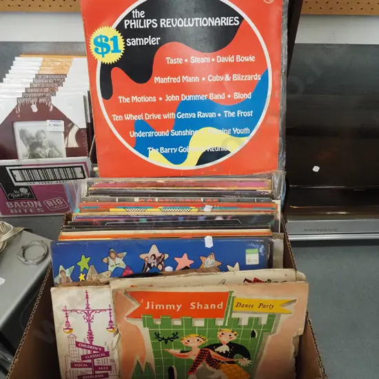 box; various LPs