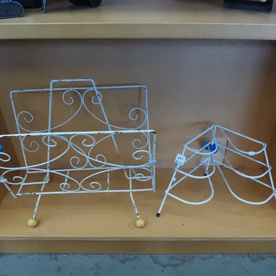 mid century magazine rack, plate rack