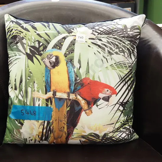 parrot print cushion