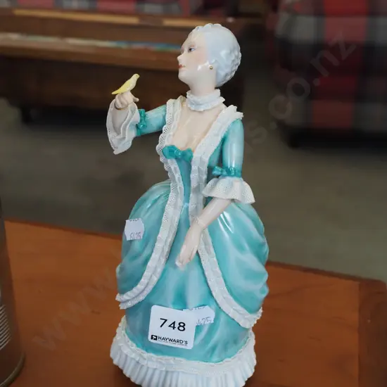 figurine - lady with budgie H200