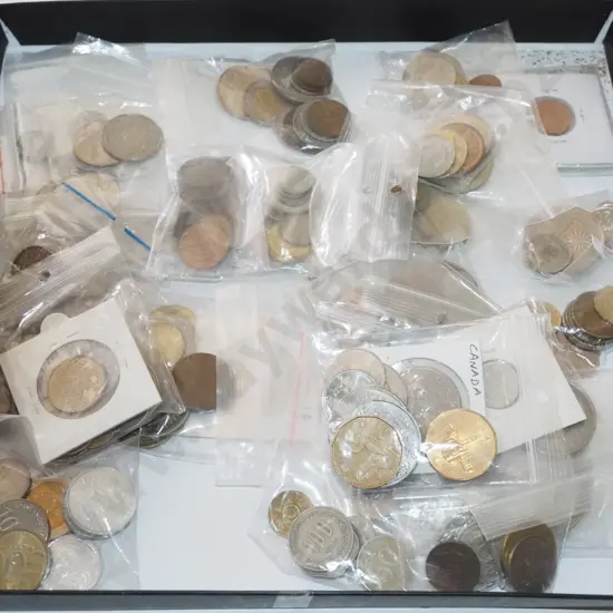 tray of coins