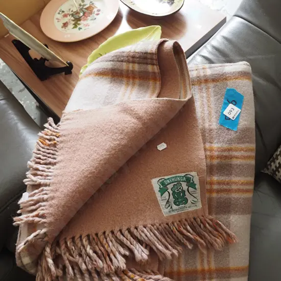 Onehunga Mills checked travel blanket