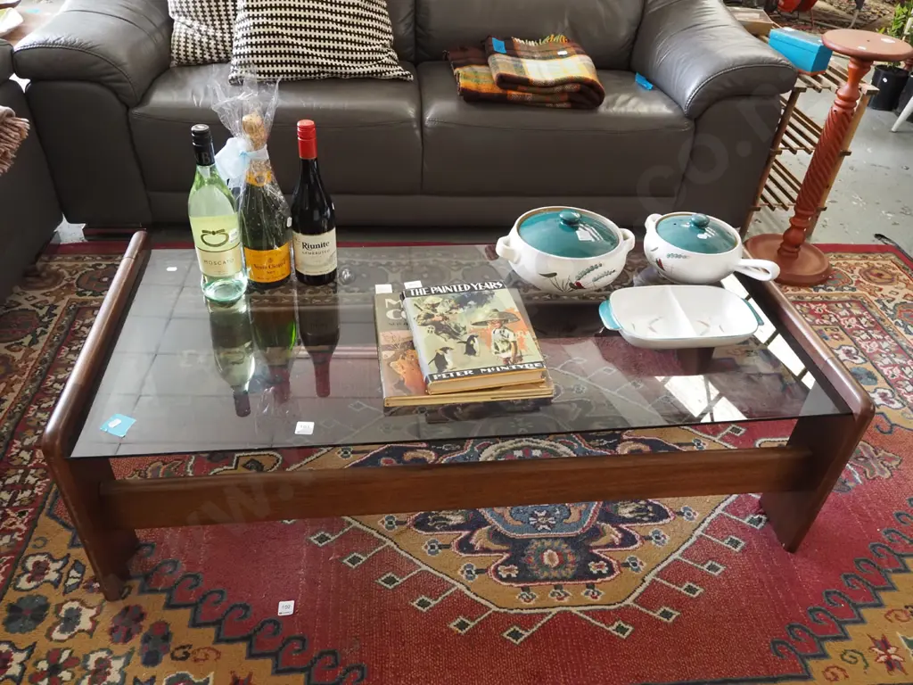 smoked glass top coffee table Image 1++