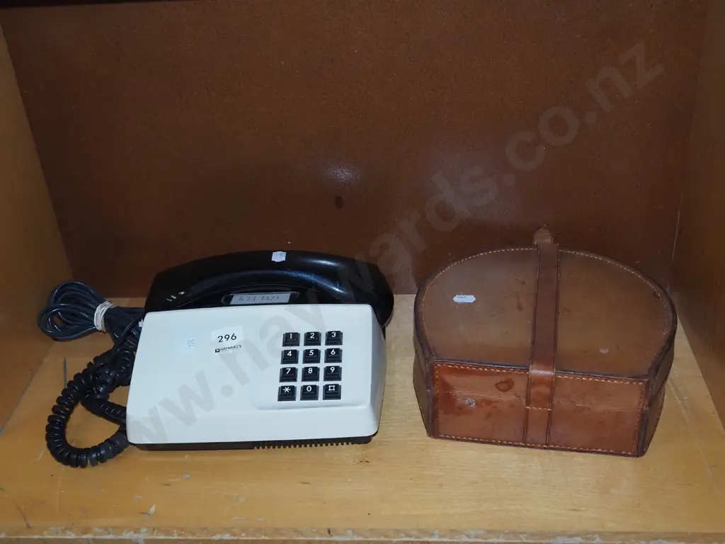 NZ Post push button phone, leather collar box Image 1++