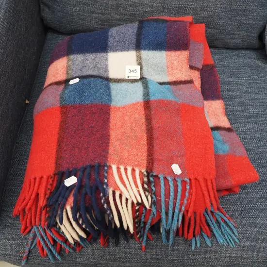 checked travel rug