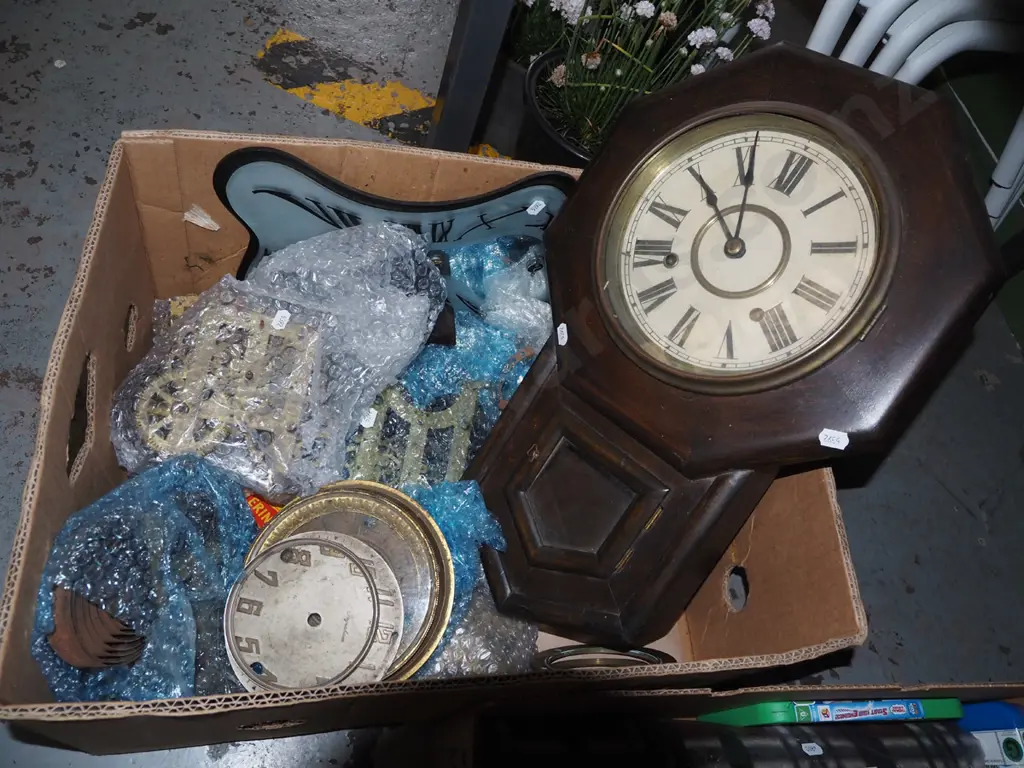 box of various restorer's clocks and parts  Image 1++