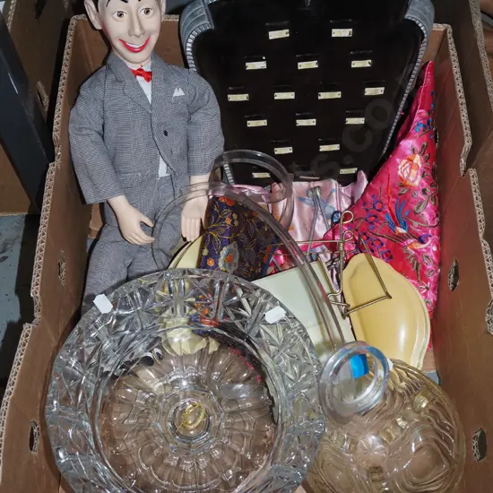 box; glass comport, bowl, deco ring display stand etc