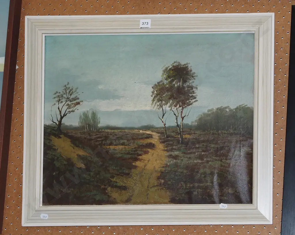framed oil - landscape - aging Image 1++