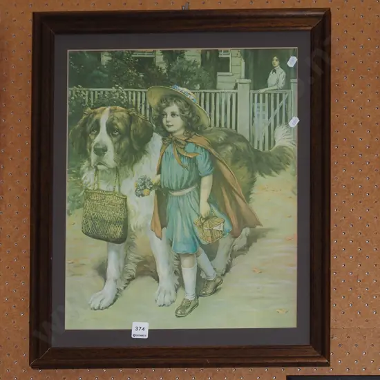 framed print - girl and dog