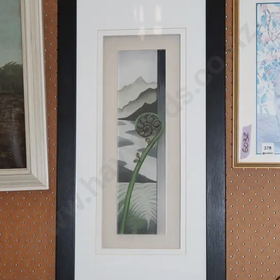 framed print behind perspex - fern frond