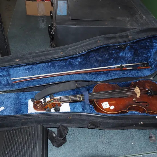 cased violin and bow