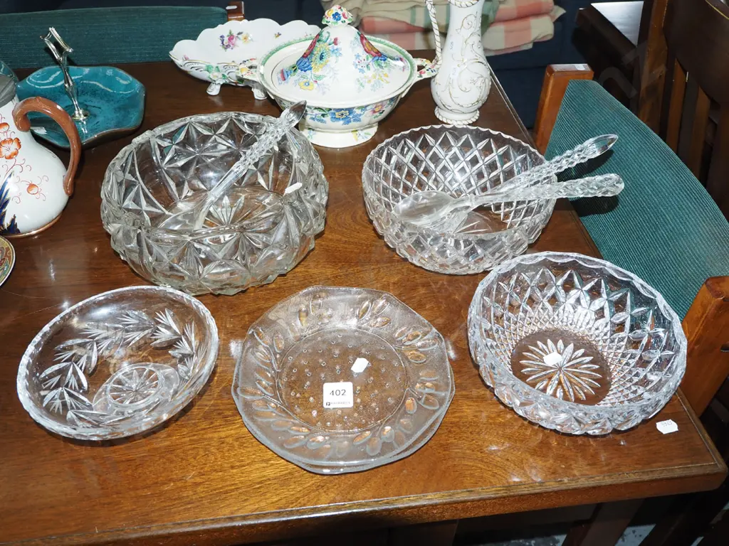 glass and crystal bowls, salad servers etc Image 1++