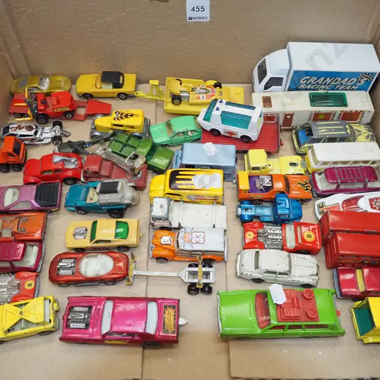 box of model vehicles