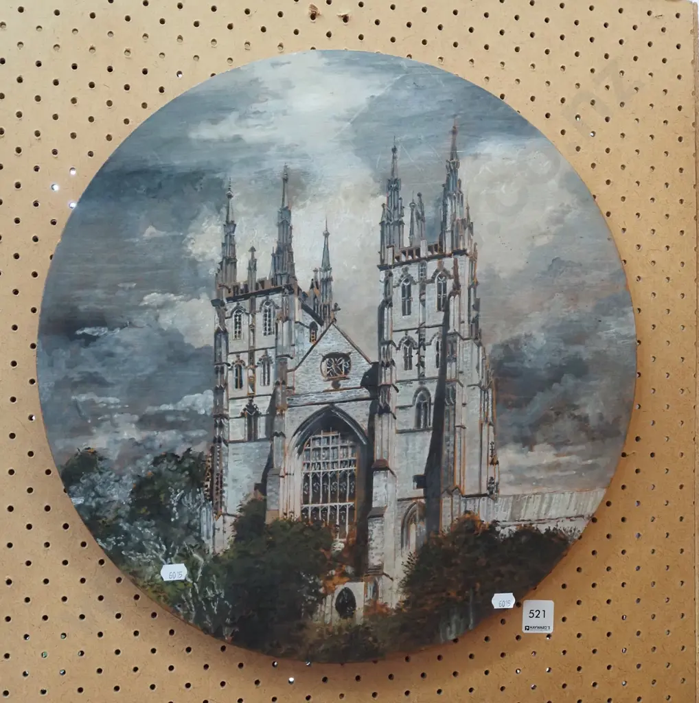 oil on circular wood - cathedral Image 1++