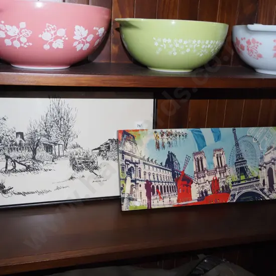 framed print - farmhouse, Paris themed print on board