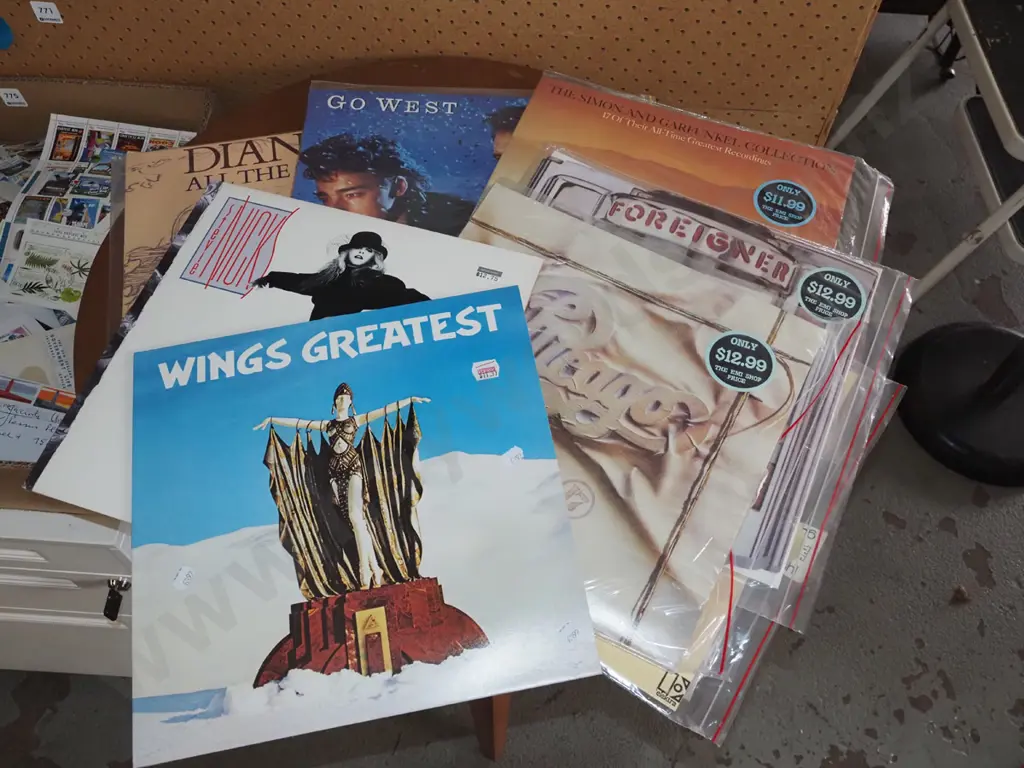 stack of LPs; Wings, Stevie Nicks etc Image 1++