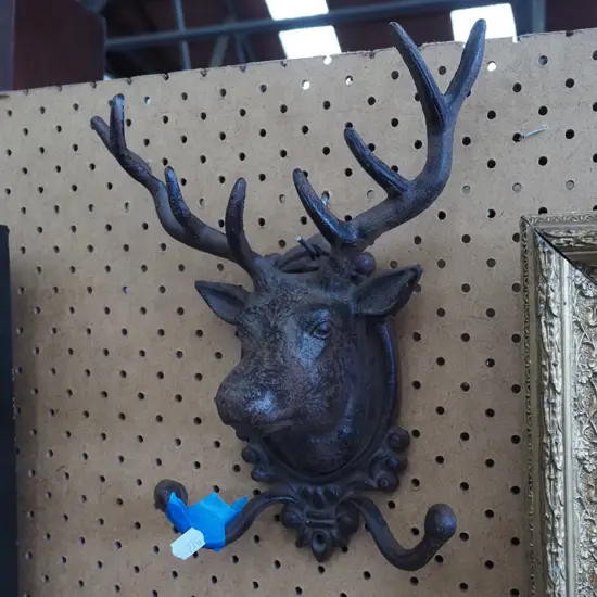 cast iron stag head coat hooks