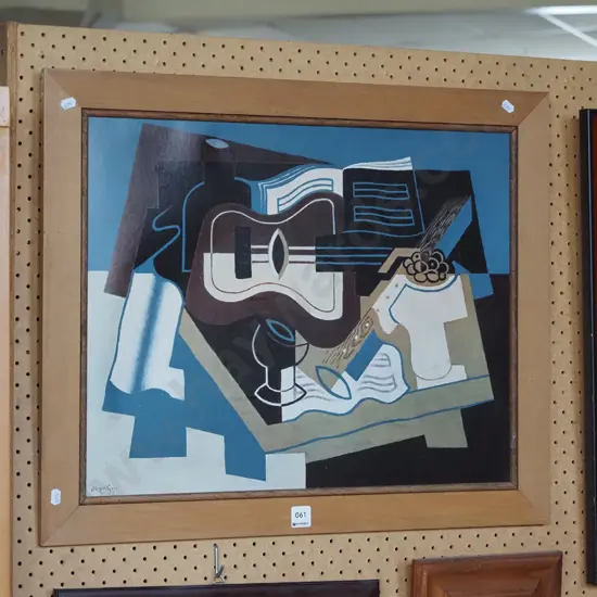 framed cubist print - slight marks