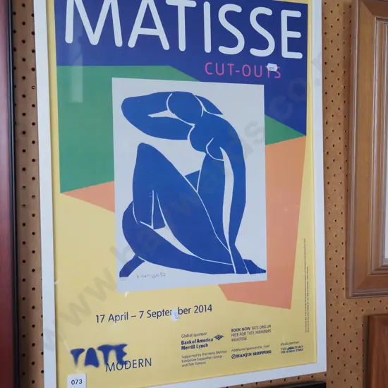 framed Matisse exhibition poster print