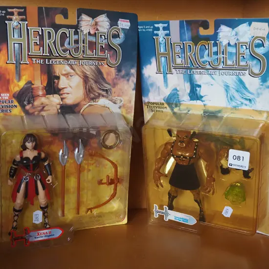 2x carded Hercules figurines - fading to 1 box