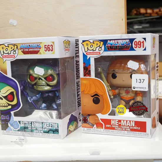 2x as new carded Pop TV figurines - Skeletor, He Man
