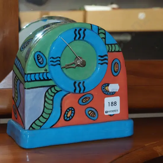 studio pottery mantle clock