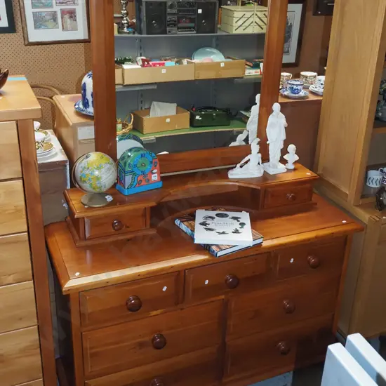 recycled Rimu, 9 drawer mirror back dresser H1800 W1250 D450