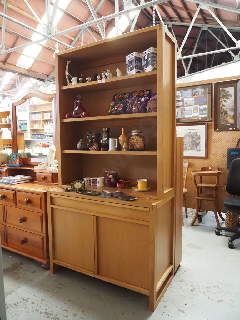 oak and mdf 2 door 1 drawer wall unit - very good condition H2000 W1020 D480 Image 1++
