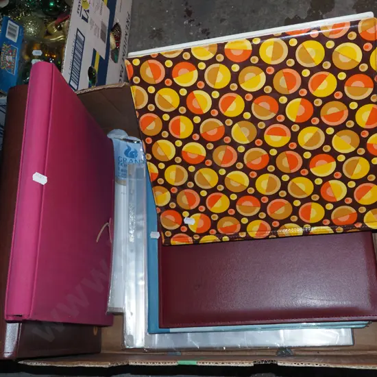 box; photo albums