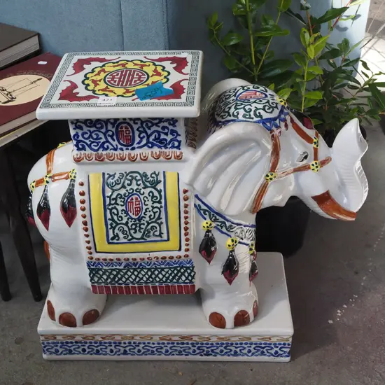 ceramic elephant jardiniere stand H530