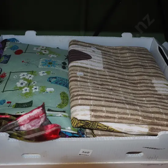box; fabric pieces