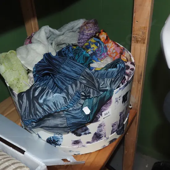 hat box of scarves