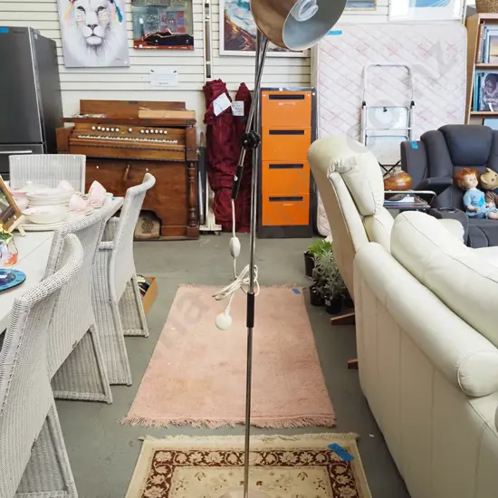 mid century spun aluminium standard lamp