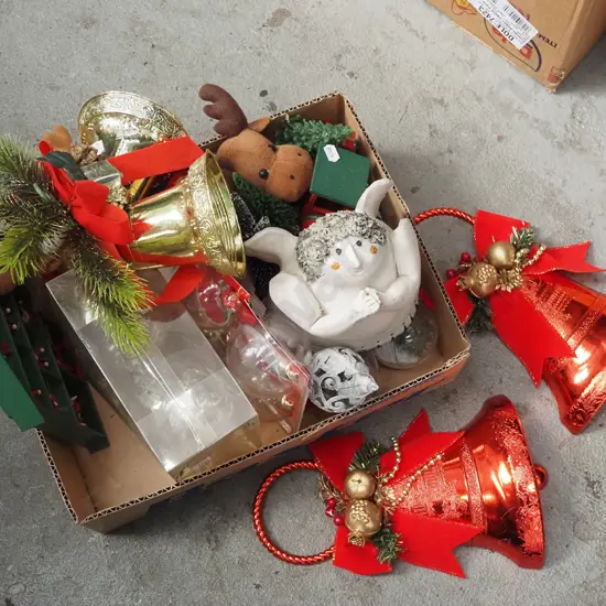 box; Xmas ornaments