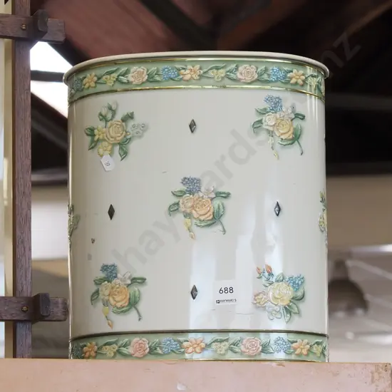 pressed metal rose basket H330