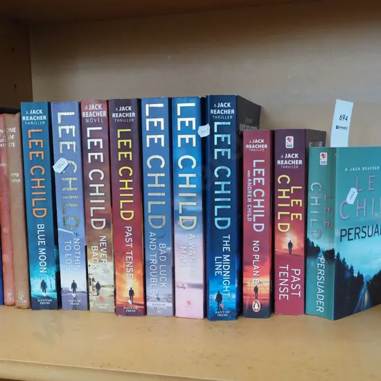 Lee Childs books, Barry Crump book etc