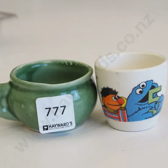 small early Crown Lynn cup, Sesame Street egg cup