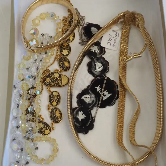 box; necklaces, bracelet